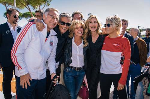 Paolo Bonolis, Rosario Fiorello, Lorella Cuccarini e Maria de Filippi _ Tennis&Friends